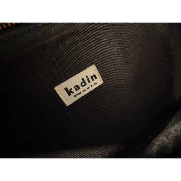 Vintage Carpet Bag Needlepoint Tapestry Structured Satchel Large Floral Black - Picture 4 of 15